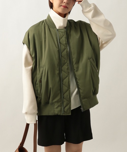 Heather（ヘザー）の「MA-1ベスト  262846（MA-1・レディース・オリーブ/ブラック・FREE）」の16枚目の写真