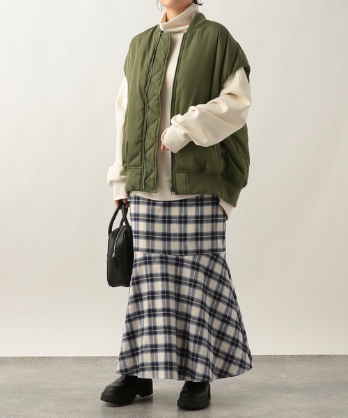 Heather（ヘザー）の「MA-1ベスト  262846（MA-1・レディース・オリーブ/ブラック・FREE）」の18枚目の写真