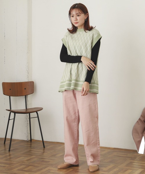 SENSE OF PLACE by URBAN RESEARCH（センスオブプレイスバイアーバンリサーチ）の「バックオープンジャガードベスト（ベスト・レディース・ブラック系その他/ブラウン系その他/グリーン系その他・ONE）」の10枚目の写真