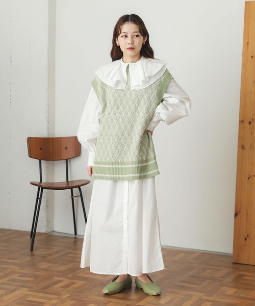 SENSE OF PLACE by URBAN RESEARCH（センスオブプレイスバイアーバンリサーチ）の「バックオープンジャガードベスト（ベスト・レディース・ブラック系その他/ブラウン系その他/グリーン系その他・ONE）」の14枚目の写真