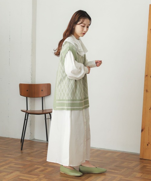 SENSE OF PLACE by URBAN RESEARCH（センスオブプレイスバイアーバンリサーチ）の「バックオープンジャガードベスト（ベスト・レディース・ブラック系その他/ブラウン系その他/グリーン系その他・ONE）」の15枚目の写真