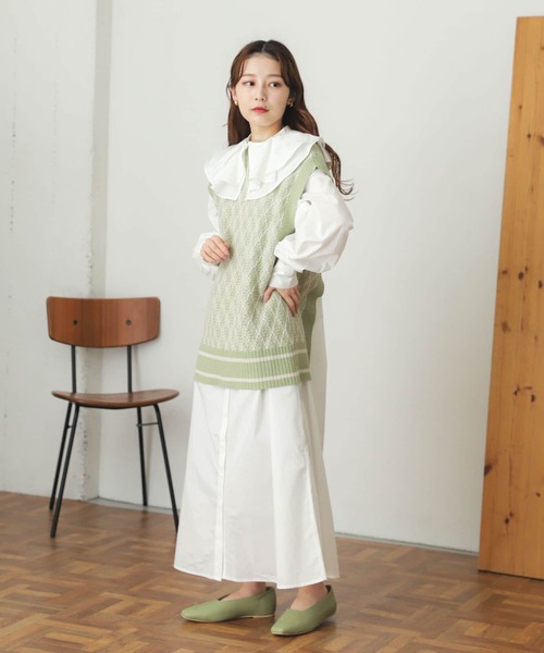 SENSE OF PLACE by URBAN RESEARCH（センスオブプレイスバイアーバンリサーチ）の「バックオープンジャガードベスト（ベスト・レディース・ブラック系その他/ブラウン系その他/グリーン系その他・ONE）」の18枚目の写真