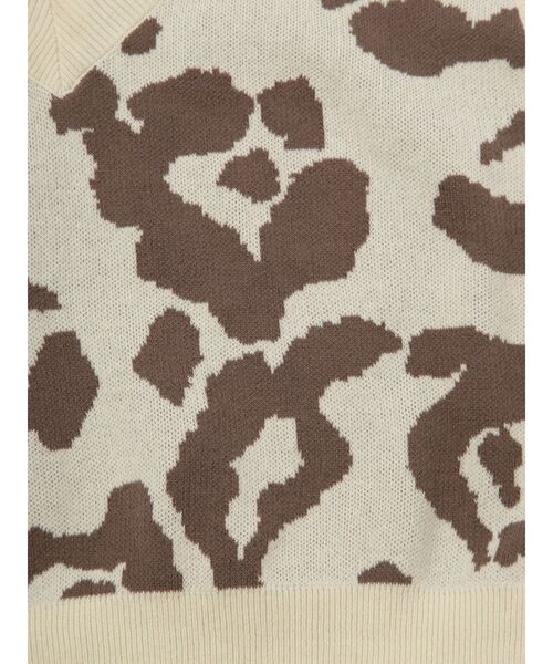 GYDA(ジェイダ)の「VネックLEOPARD PATTERN ニットベスト(ニット/セーター・レディース・アイボリー/ベージュ・FREE)」の14枚目の写真