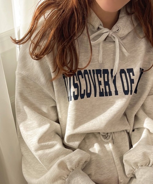 apres jour clair（アプレジュールクレア）の「【apres jour clair】【セットアップ可能】スウェットショートパーカー（パーカー・レディース・ナチュラル/アイボリー/ダークブラウン・X-LARGE/フリー）」の3枚目の写真