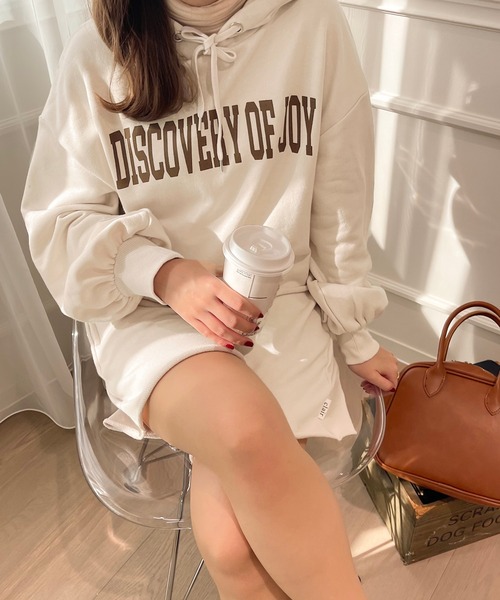 apres jour clair（アプレジュールクレア）の「【apres jour clair】【セットアップ可能】スウェットショートパーカー（パーカー・レディース・ナチュラル/アイボリー/ダークブラウン・X-LARGE/フリー）」の8枚目の写真