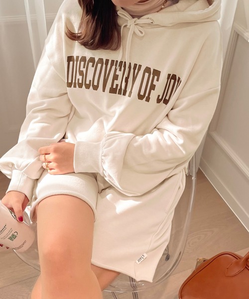 apres jour clair（アプレジュールクレア）の「【apres jour clair】【セットアップ可能】スウェットショートパーカー（パーカー・レディース・ナチュラル/アイボリー/ダークブラウン・X-LARGE/フリー）」の9枚目の写真