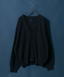 High Bulked Yarn Half Cardigan Stitch Big Silhouette Knit Cardigan/ハイバルキー 片畦編み ビッグシルエット ニットカーディガン
