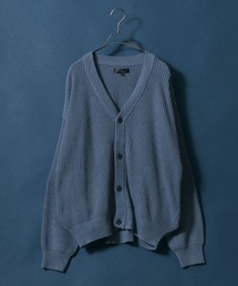 High Bulked Yarn Half Cardigan Stitch Big Silhouette Knit Cardigan/ハイバルキー 片畦編み ビッグシルエット ニットカーディガン
