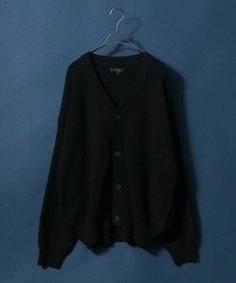 High Bulked Yarn Half Cardigan Stitch Big Silhouette Knit Cardigan/ハイバルキー 片畦編み ビッグシルエット ニットカーディガン