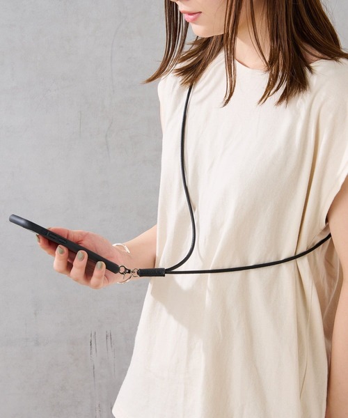 Beau're（ヴュレ）の「【全機種対応】牛革 2way スマホストラップ 2本組（スマホグッズ・レディース・ブラック/ベージュ/ホワイト/グレー/シルバー・フリー）」の3枚目の写真