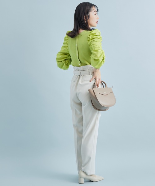 【前後２WAY】くしゅっと袖シャーリングニット