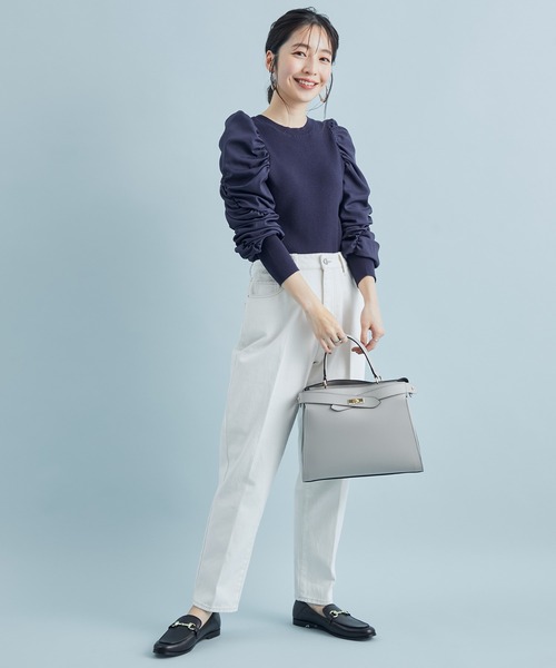 【前後２WAY】くしゅっと袖シャーリングニット