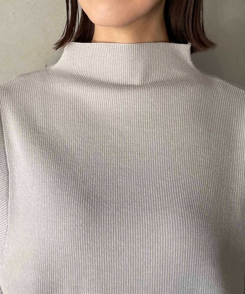 CAPRICIEUX LE'MAGE（カプリシューレマージュ）の「バナナ2重織プルオーバー（ニット/セーター・レディース・ブラック/グレー/オフホワイト・FREE）」の6枚目の写真