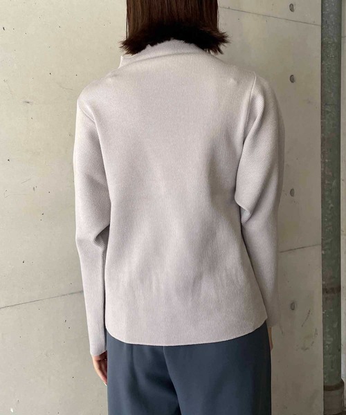 CAPRICIEUX LE'MAGE（カプリシューレマージュ）の「バナナ2重織プルオーバー（ニット/セーター・レディース・ブラック/グレー/オフホワイト・FREE）」の7枚目の写真