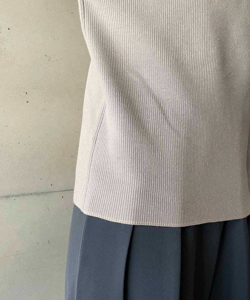 CAPRICIEUX LE'MAGE（カプリシューレマージュ）の「バナナ2重織プルオーバー（ニット/セーター・レディース・ブラック/グレー/オフホワイト・FREE）」の10枚目の写真