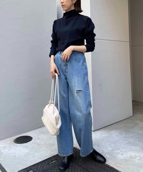 CAPRICIEUX LE'MAGE（カプリシューレマージュ）の「バナナ2重織プルオーバー（ニット/セーター・レディース・ブラック/グレー/オフホワイト・FREE）」の16枚目の写真