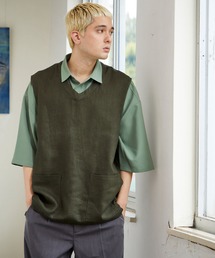 NILWAY（ニルウェイ）の「ヴィンテージリネンルーズVネックオーバーサイズベスト（ベスト・メンズ）」