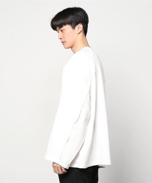 my beautiful landlet（マイビューティフルランドレット）の「【my beautiful landlet】 stretch ponte de roma L/S tee（Tシャツ/カットソー・メンズ・ネイビー/ブラック/オフホワイト/ブラウン・1/0）」の5枚目の写真