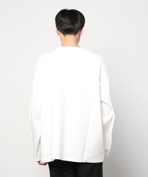 my beautiful landlet（マイビューティフルランドレット）の「【my beautiful landlet】 stretch ponte de roma L/S tee（Tシャツ/カットソー・メンズ・ネイビー/ブラック/オフホワイト/ブラウン・1/0）」の6枚目の写真