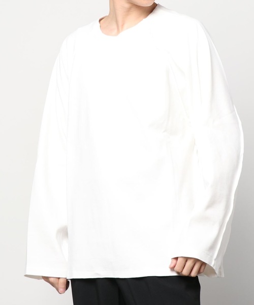 my beautiful landlet（マイビューティフルランドレット）の「【my beautiful landlet】 stretch ponte de roma L/S tee（Tシャツ/カットソー・メンズ・ネイビー/ブラック/オフホワイト/ブラウン・1/0）」の2枚目の写真