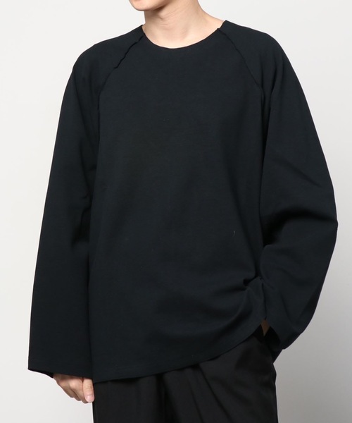 my beautiful landlet（マイビューティフルランドレット）の「【my beautiful landlet】 stretch ponte de roma L/S tee（Tシャツ/カットソー・メンズ・ネイビー/ブラック/オフホワイト/ブラウン・1/0）」の18枚目の写真