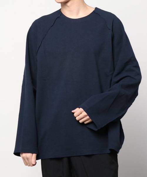 my beautiful landlet（マイビューティフルランドレット）の「【my beautiful landlet】 stretch ponte de roma L/S tee（Tシャツ/カットソー・メンズ・ネイビー/ブラック/オフホワイト/ブラウン・1/0）」の20枚目の写真