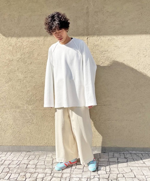 my beautiful landlet（マイビューティフルランドレット）の「【my beautiful landlet】 stretch ponte de roma L/S tee（Tシャツ/カットソー・メンズ・ネイビー/ブラック/オフホワイト/ブラウン・1/0）」の17枚目の写真