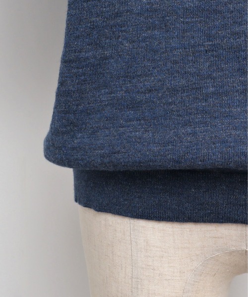 Malle(マル)の「●malle ラミー/コットン 袖フリフリサマーセーター(ニット/セーター・レディース・ネイビー/ベージュ/ライトグレー・FREE)」の7枚目の写真