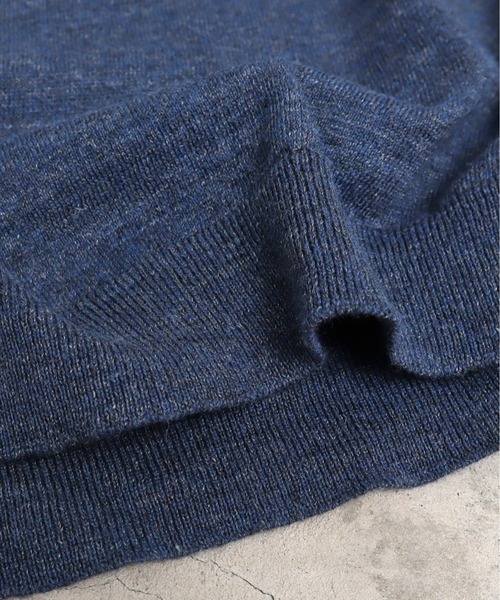 Malle(マル)の「●malle ラミー/コットン 袖フリフリサマーセーター(ニット/セーター・レディース・ネイビー/ベージュ/ライトグレー・FREE)」の8枚目の写真