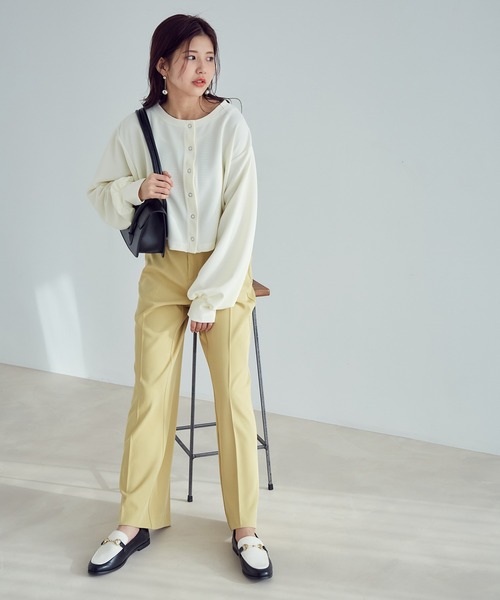 【WEB限定】美シルエットフレアーパンツ【シワになりにくい】【洗濯機可】