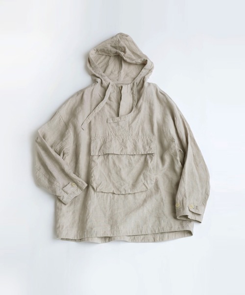 RNA-N(アールエヌエーエヌ)の「J2017 リネンアノラック(Tシャツ/カットソー・レディース・オフホワイト/グレー/グリーン・MEDIUM)」の2枚目の写真