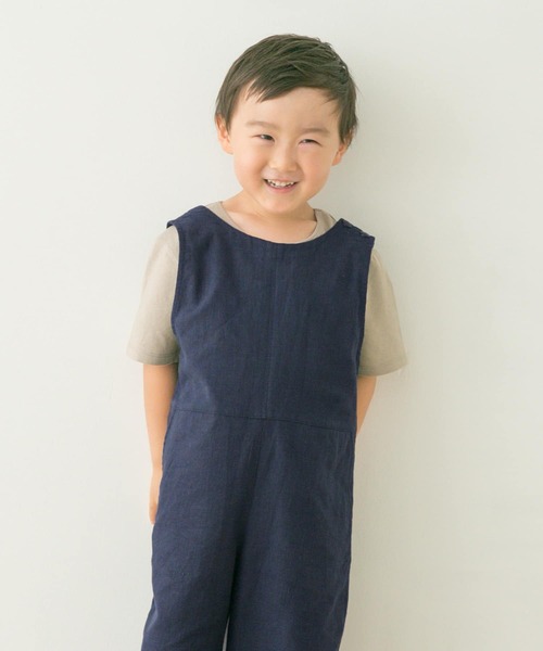 URBAN RESEARCH DOORS(アーバンリサーチドアーズ)の「コットンリネンオールインワン(KIDS)(サロペット/オーバーオール・キッズ・ネイビー/イエロー系その他・105/120/135/150)」の3枚目の写真