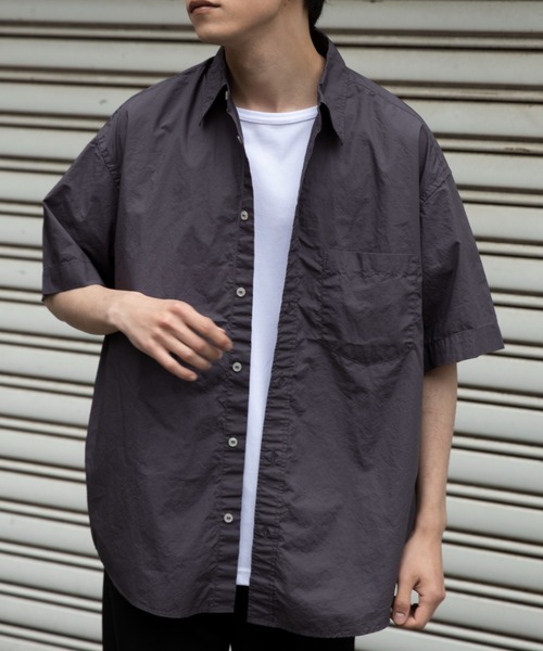 WEGO(ウィゴー)の「WEGO/パッカリングブロードショートスリーブシャツ(シャツ/ブラウス・メンズ・サックスブルー/ホワイト/ブラック系その他/ブルー系その他4/ベージュ・MEDIUM/LARGE/SMALL)」の11枚目の写真