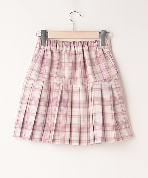 LOVETOXIC(ラブトキシック)の「チェック切替プリーツスカパン(その他パンツ・キッズ・エメラルド/サックスブルー/ピンク・L/S/SS/M)」の7枚目の写真