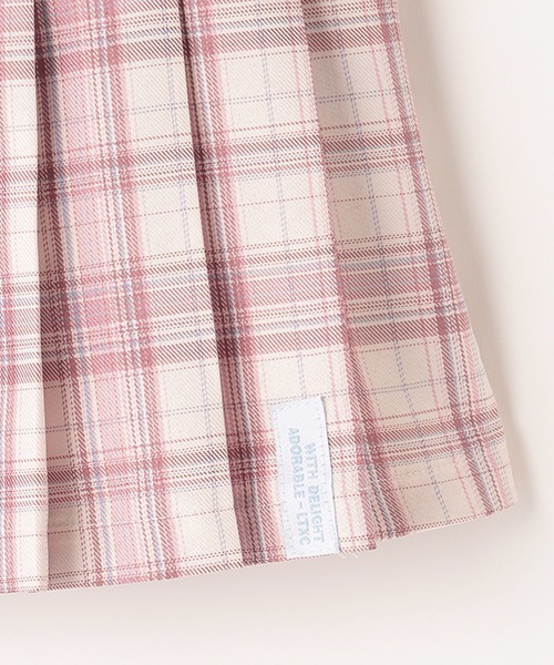 LOVETOXIC(ラブトキシック)の「チェック切替プリーツスカパン(その他パンツ・キッズ・エメラルド/サックスブルー/ピンク・L/S/SS/M)」の9枚目の写真