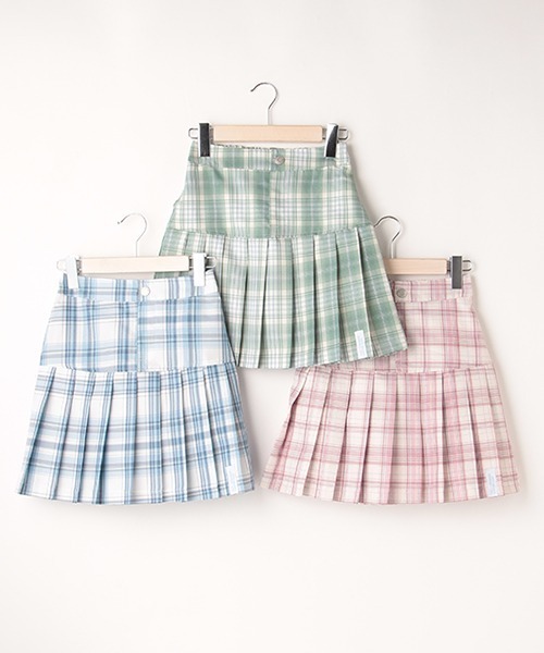 LOVETOXIC(ラブトキシック)の「チェック切替プリーツスカパン(その他パンツ・キッズ・エメラルド/サックスブルー/ピンク・L/S/SS/M)」の14枚目の写真