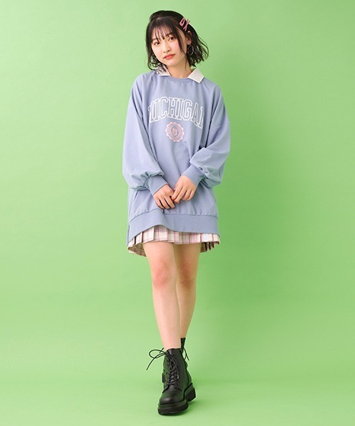 LOVETOXIC(ラブトキシック)の「チェック切替プリーツスカパン(その他パンツ・キッズ・エメラルド/サックスブルー/ピンク・L/S/SS/M)」の16枚目の写真