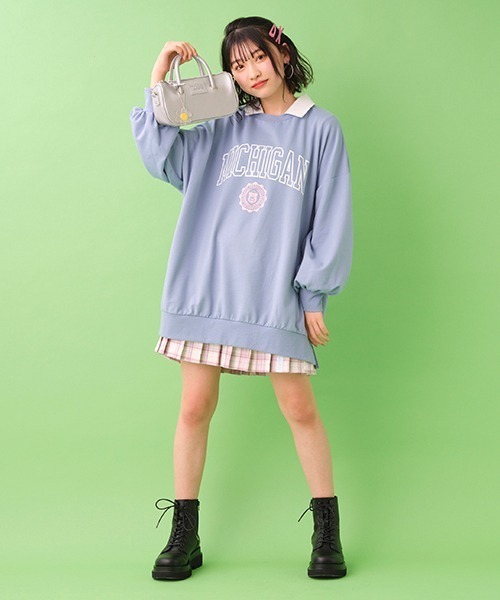 LOVETOXIC(ラブトキシック)の「チェック切替プリーツスカパン(その他パンツ・キッズ・エメラルド/サックスブルー/ピンク・L/S/SS/M)」の17枚目の写真