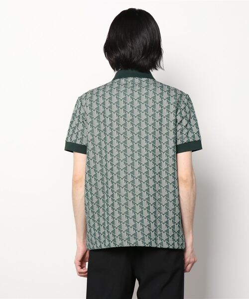 LACOSTE L!VE（ラコステライブ）の「ラコステライブ モノグラムジャカードポロシャツ（ポロシャツ・メンズ・ダークグリーン・M/S/L/XS）」の3枚目の写真