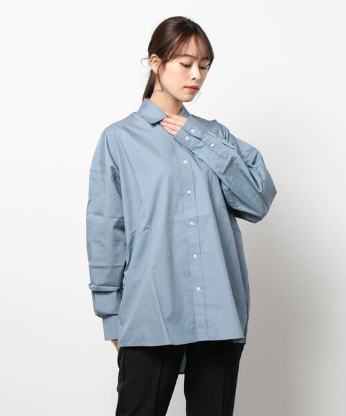 ARCHIVER（アーカイバ）の「【Ir】ブロードビッグレギュラーカラーシャツ（シャツ/ブラウス・レディース・ホワイト/ブラック/サックスブルー/グリーン/グレイッシュベージュ/ホワイト系その他/イエロー系その他/パープル系その他/ブルー系その他・LARGE/X-LARGE/MEDIUM）」の12枚目の写真