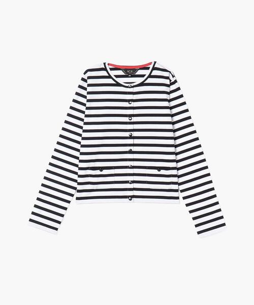 トゥービーTo☆b. by agnès b. 白黒ボーダーカーディガン【美品