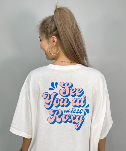 ROXY(ロキシー)の「ROXY/ロキシー ビッグシルエット/オーバーサイズ/バックプリントTシャツ RST222042(Tシャツ/カットソー・レディース・イエロー/パープル/ホワイト/ナチュラル・M/L)」の1枚目の写真