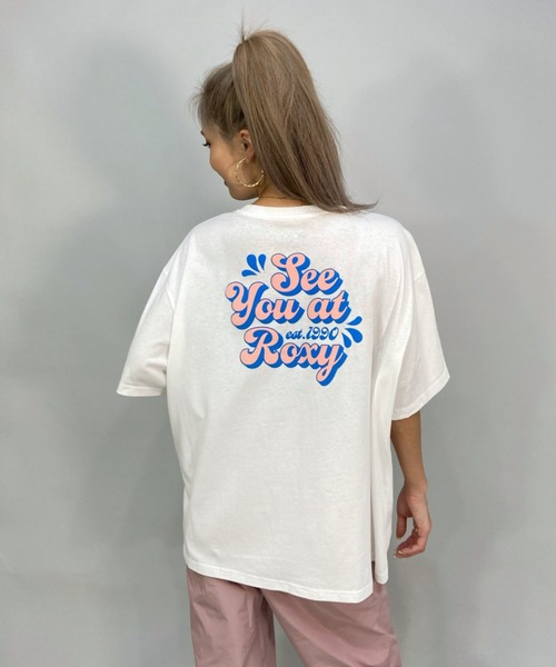 ROXY(ロキシー)の「ROXY/ロキシー ビッグシルエット/オーバーサイズ/バックプリントTシャツ RST222042(Tシャツ/カットソー・レディース・イエロー/パープル/ホワイト/ナチュラル・M/L)」の6枚目の写真