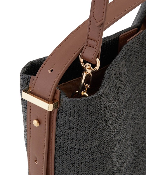 ROPE' PICNIC（ロペピクニック）の「異素材コンビワンハンドルミドルトート＆ショルダーバッグ（ショルダーバッグ・レディース・ブラック/ホワイト系その他6・FREE）」の6枚目の写真