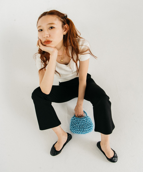 GIMME GIMME(ギミーギミー)の「【GIMME GIMME】Ribbon knitting mini bag gima22s003(ハンドバッグ・レディース・オレンジ/ライトグリーン/ライトブルー/ブラック・FREE)」の18枚目の写真