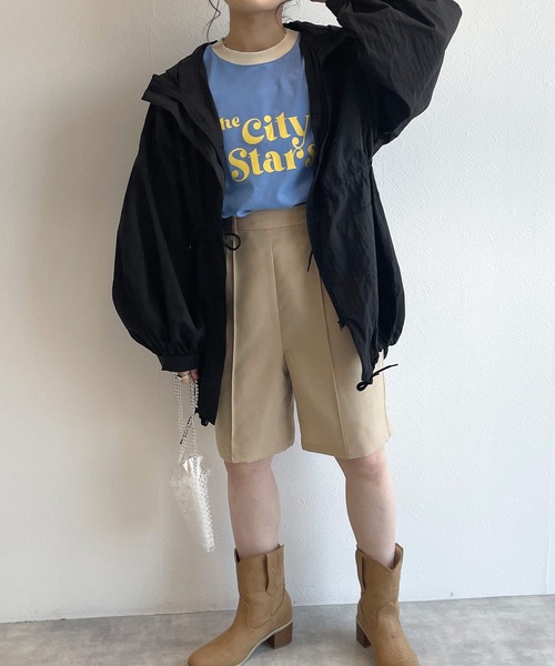 w closet(ダブルクローゼット)の「リンガーレトロTee(Tシャツ/カットソー・レディース・サックスブルー/スミクロ/グレイッシュベージュ/ラベンダー・FREE)」の15枚目の写真