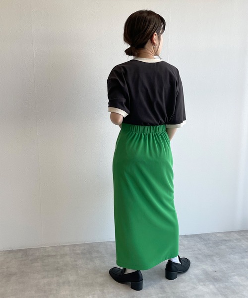 w closet(ダブルクローゼット)の「リンガーレトロTee(Tシャツ/カットソー・レディース・サックスブルー/スミクロ/グレイッシュベージュ/ラベンダー・FREE)」の16枚目の写真