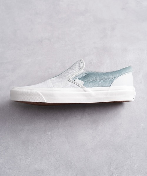 And A(アンドエー)の「VANS ヴァンズ / CLASSIC SLIP-ON 98 DX PW クラシックスリッポン レザー配色切り替えハラコ ローカットスニーカー / VN0A5KREB0P(スリッポン・レディース・ライトグレー・23.5cm/24.5cm/24cm/23cm)」の10枚目の写真