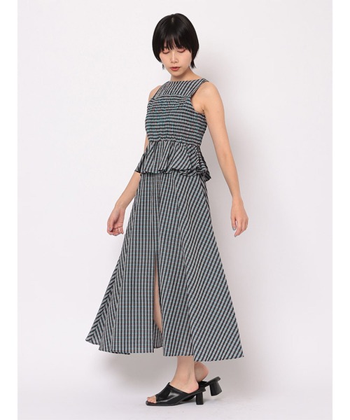 MECRE（メクル）の「シャーリングチェックワンピース（ワンピース・レディース・イエロー/ブルー・S/M）」の15枚目の写真