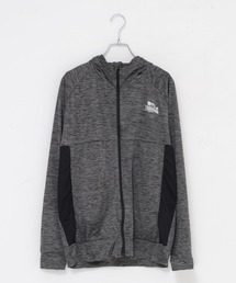 LONSDALE/ロンズデール DRY セットアップ対応可 ワンポイントロゴ リフレクタープリント 両脇ポケット 切替 ストレッチ 軽量ニット フーディ ジップパーカー